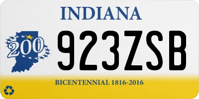 IN license plate 923ZSB