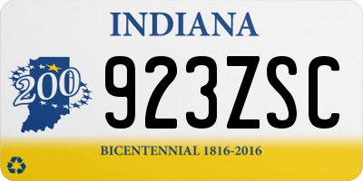 IN license plate 923ZSC
