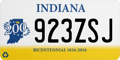 IN license plate 923ZSJ