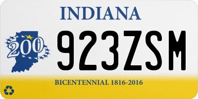 IN license plate 923ZSM