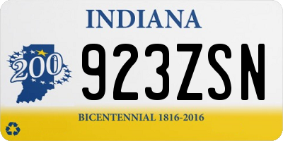 IN license plate 923ZSN