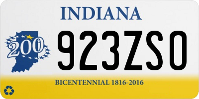 IN license plate 923ZSO