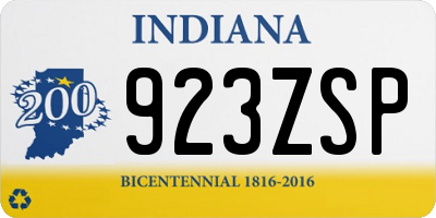 IN license plate 923ZSP