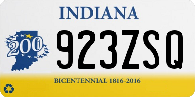 IN license plate 923ZSQ