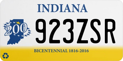 IN license plate 923ZSR