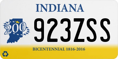 IN license plate 923ZSS