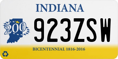 IN license plate 923ZSW