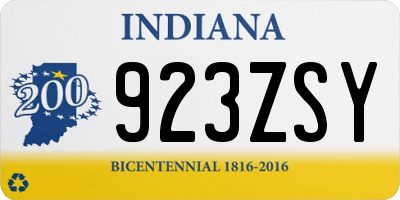IN license plate 923ZSY