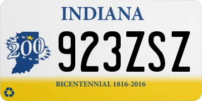IN license plate 923ZSZ