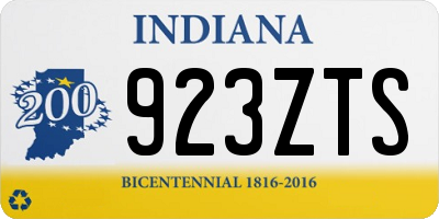IN license plate 923ZTS