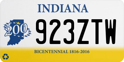 IN license plate 923ZTW