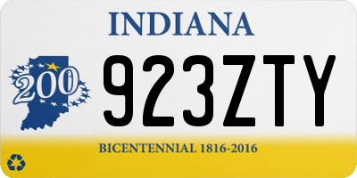IN license plate 923ZTY