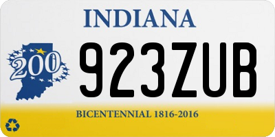 IN license plate 923ZUB