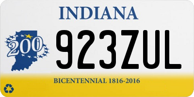 IN license plate 923ZUL