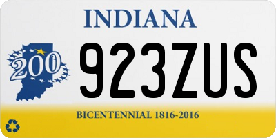 IN license plate 923ZUS