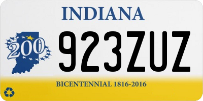 IN license plate 923ZUZ