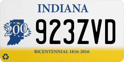 IN license plate 923ZVD
