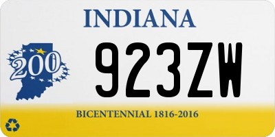 IN license plate 923ZW