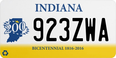 IN license plate 923ZWA
