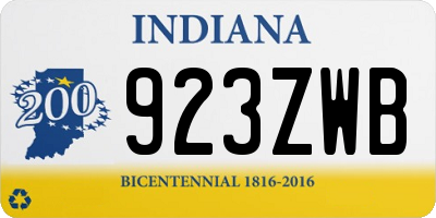 IN license plate 923ZWB