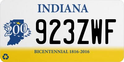IN license plate 923ZWF