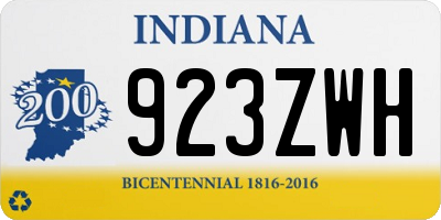 IN license plate 923ZWH