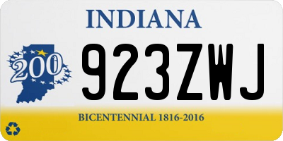IN license plate 923ZWJ