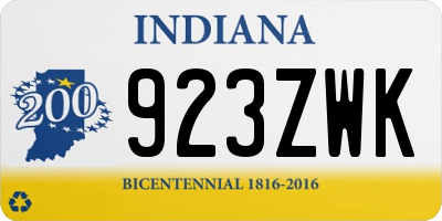 IN license plate 923ZWK