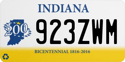 IN license plate 923ZWM