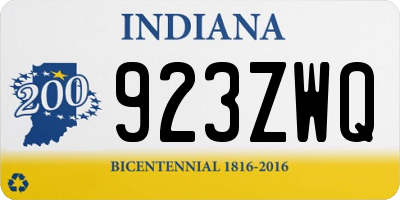 IN license plate 923ZWQ