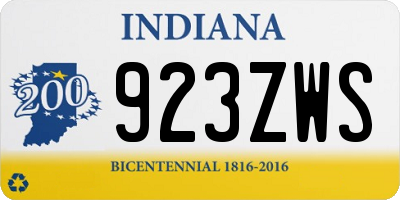 IN license plate 923ZWS