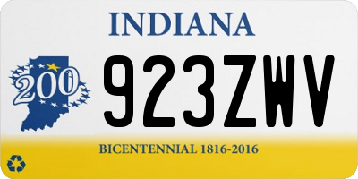 IN license plate 923ZWV