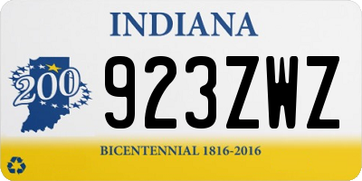IN license plate 923ZWZ