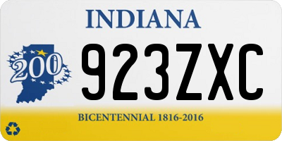 IN license plate 923ZXC