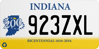 IN license plate 923ZXL
