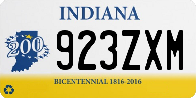 IN license plate 923ZXM