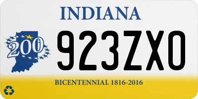 IN license plate 923ZXO