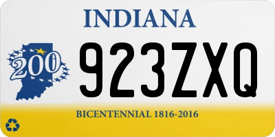 IN license plate 923ZXQ
