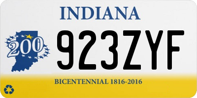 IN license plate 923ZYF