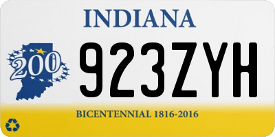 IN license plate 923ZYH