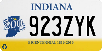 IN license plate 923ZYK