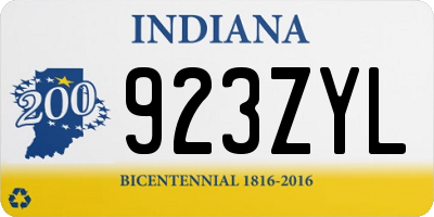 IN license plate 923ZYL