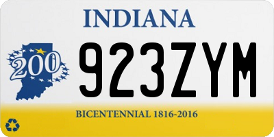 IN license plate 923ZYM