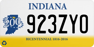 IN license plate 923ZYO
