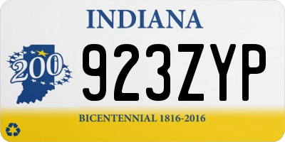 IN license plate 923ZYP