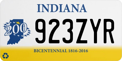 IN license plate 923ZYR