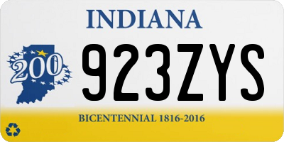 IN license plate 923ZYS