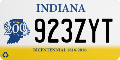 IN license plate 923ZYT