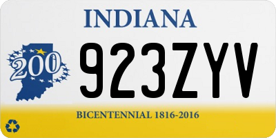IN license plate 923ZYV