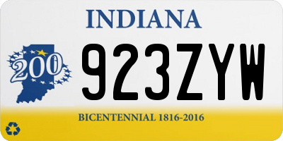 IN license plate 923ZYW